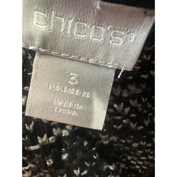 Chico's Tweed Lace Embroidered Metallic Cardigan Jacket Sweater Blazer Size 3 XL - Picture 7 of 16